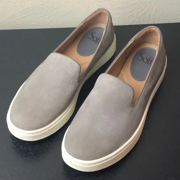 Sofft | Shoes | Sofft Casual Slip On Suede Sneakers Gray  display picture 1